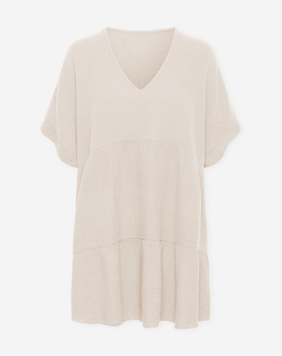 MARLEEN MOUSSELINE PANEL DRESS ZAND