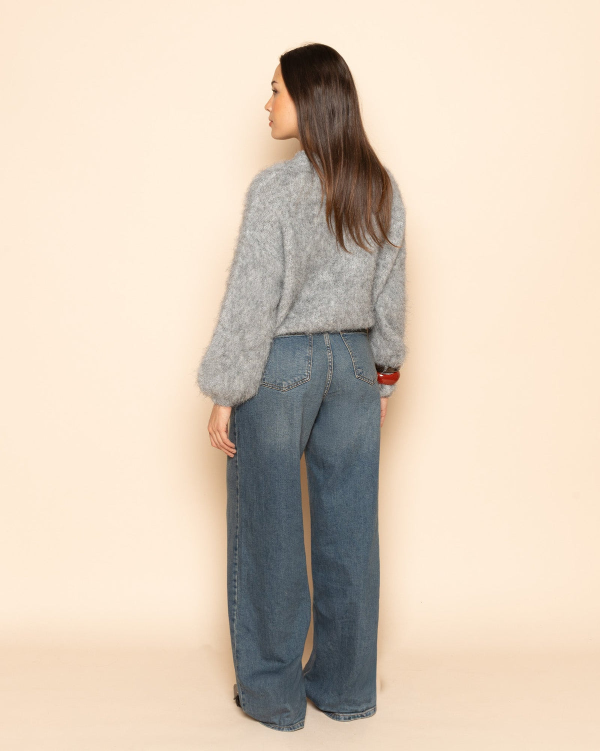 COMFORT WIDE LEG JEANS VINTAGE BLAUW