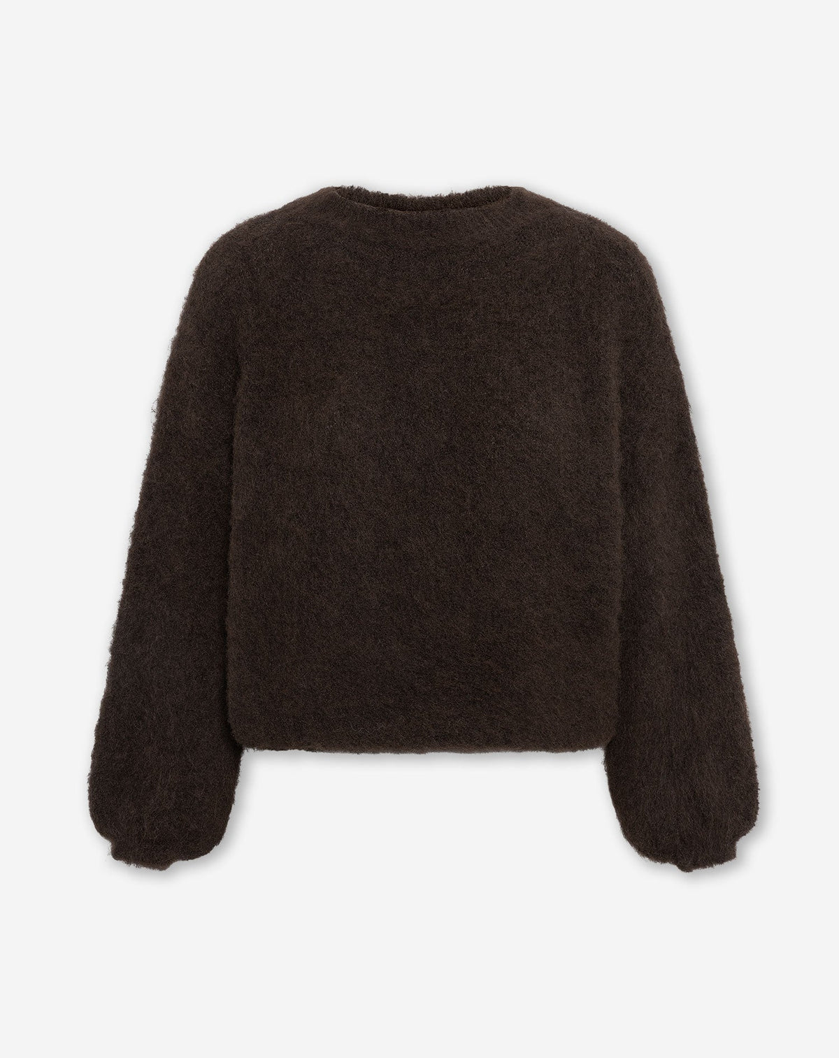 BRUSHED MOHAIR KNIT DONKERBRUIN