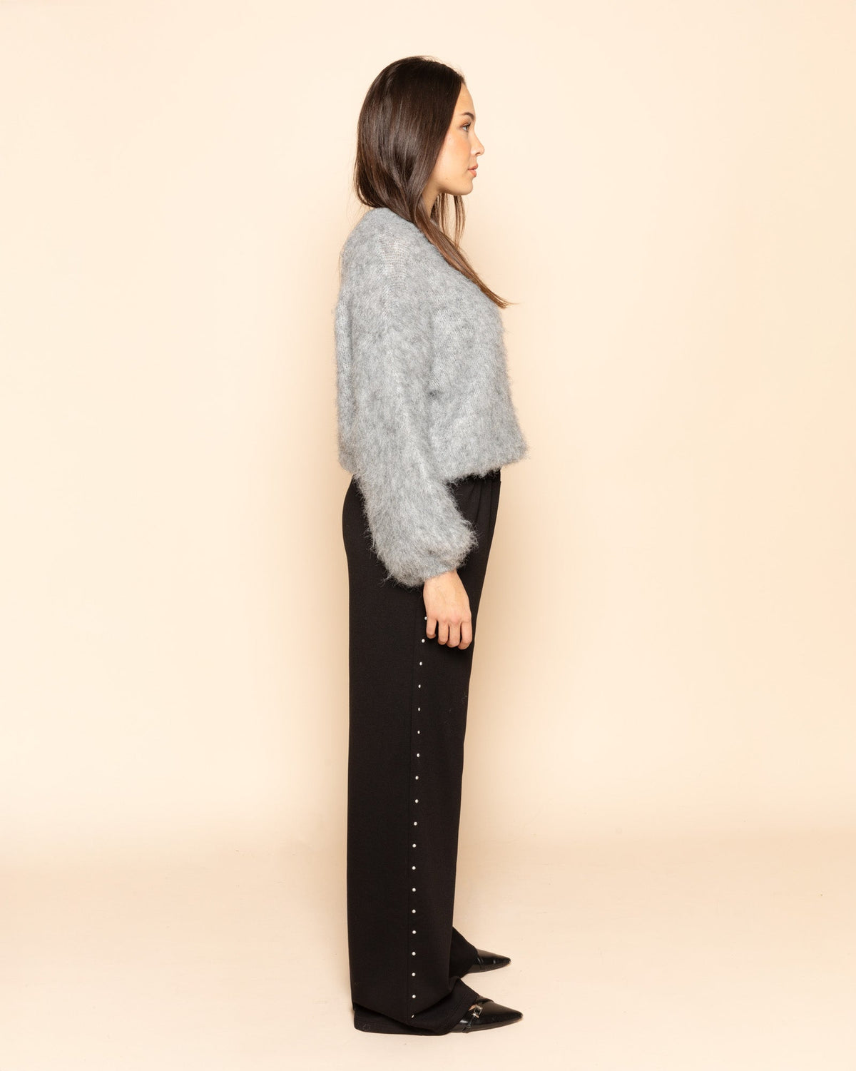 MAUDY STUDDED COMFY PANTS ZWART