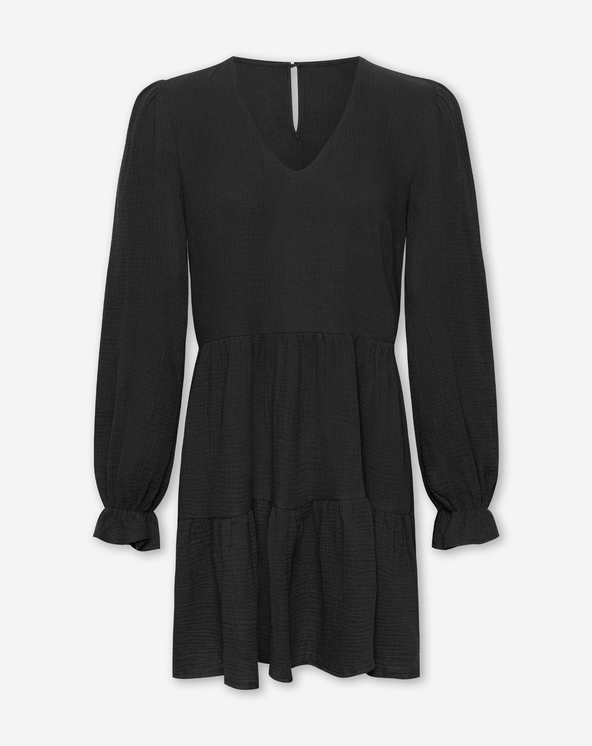 SAMMY MOUSSELINE PANEL DRESS ZWART