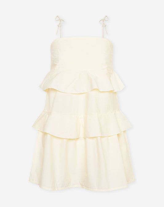 ROAMY POPLIN RUFFLE DRESS BOTERGEEL