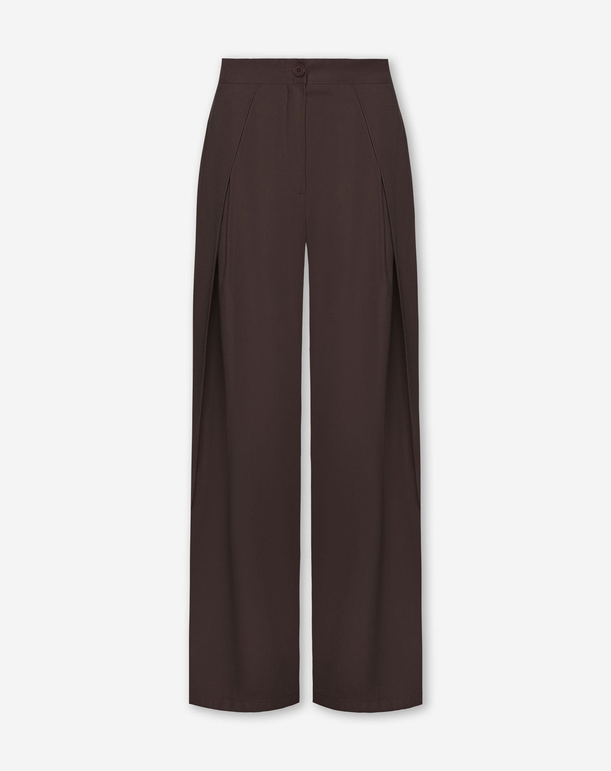 SHELLY VISCOSE PLEAT PANTALON DONKERBRUIN