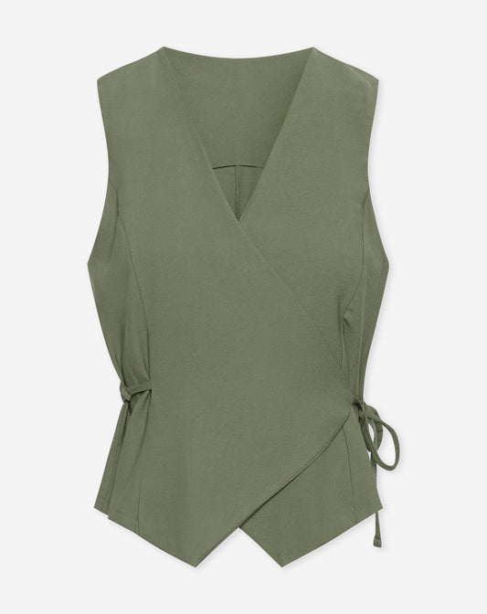 DAVINA VISCOSE GILET LEGERGROEN