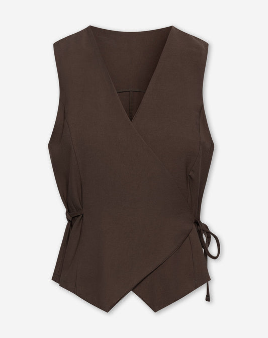 DAVINA VISCOSE GILET BRUIN