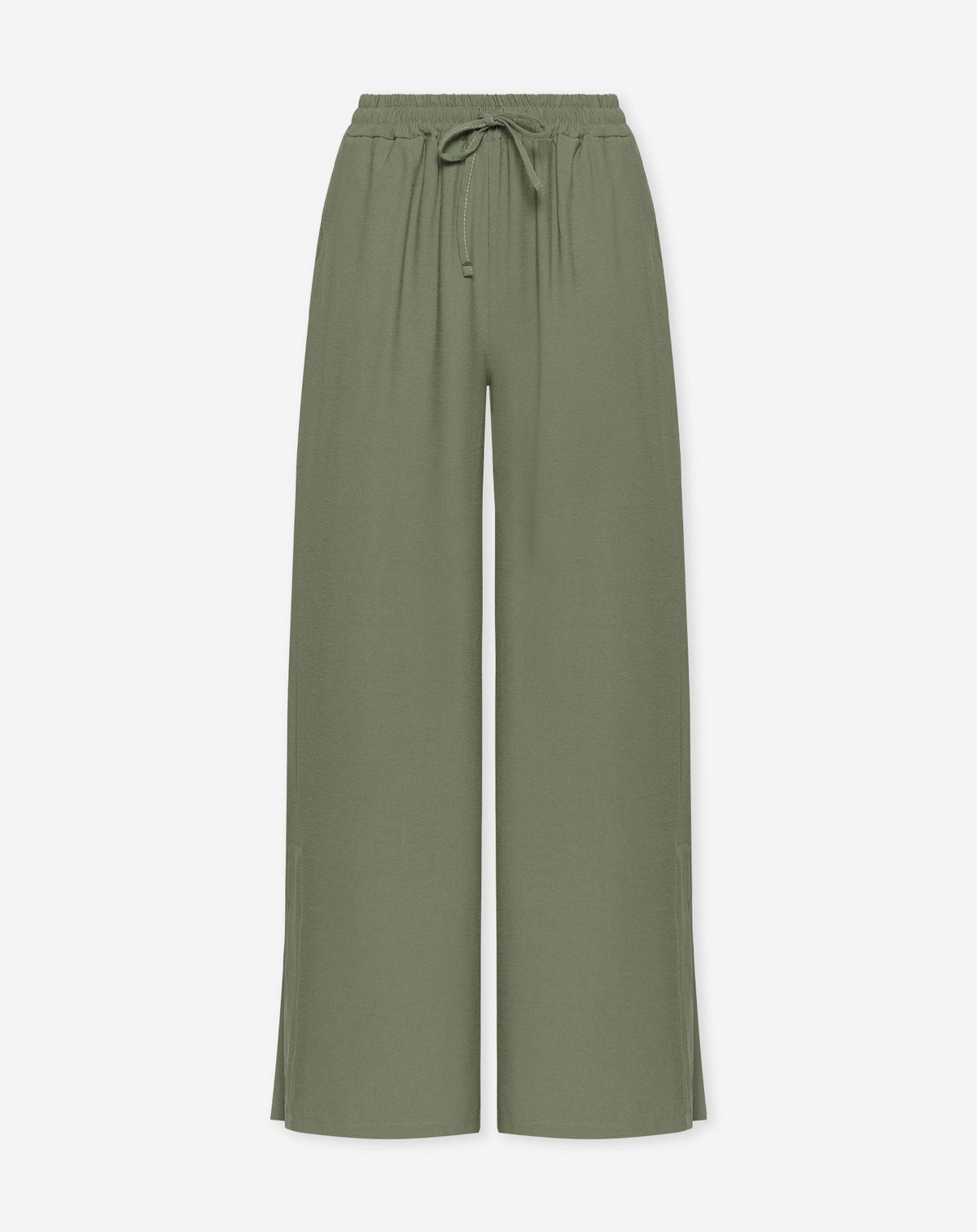 DAVINA VISCOSE SLIT PANTS PETITE LEGERGROEN