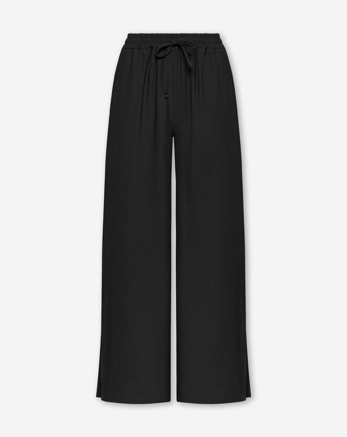 DAVINA VISCOSE SLIT PANTS TALL ZWART