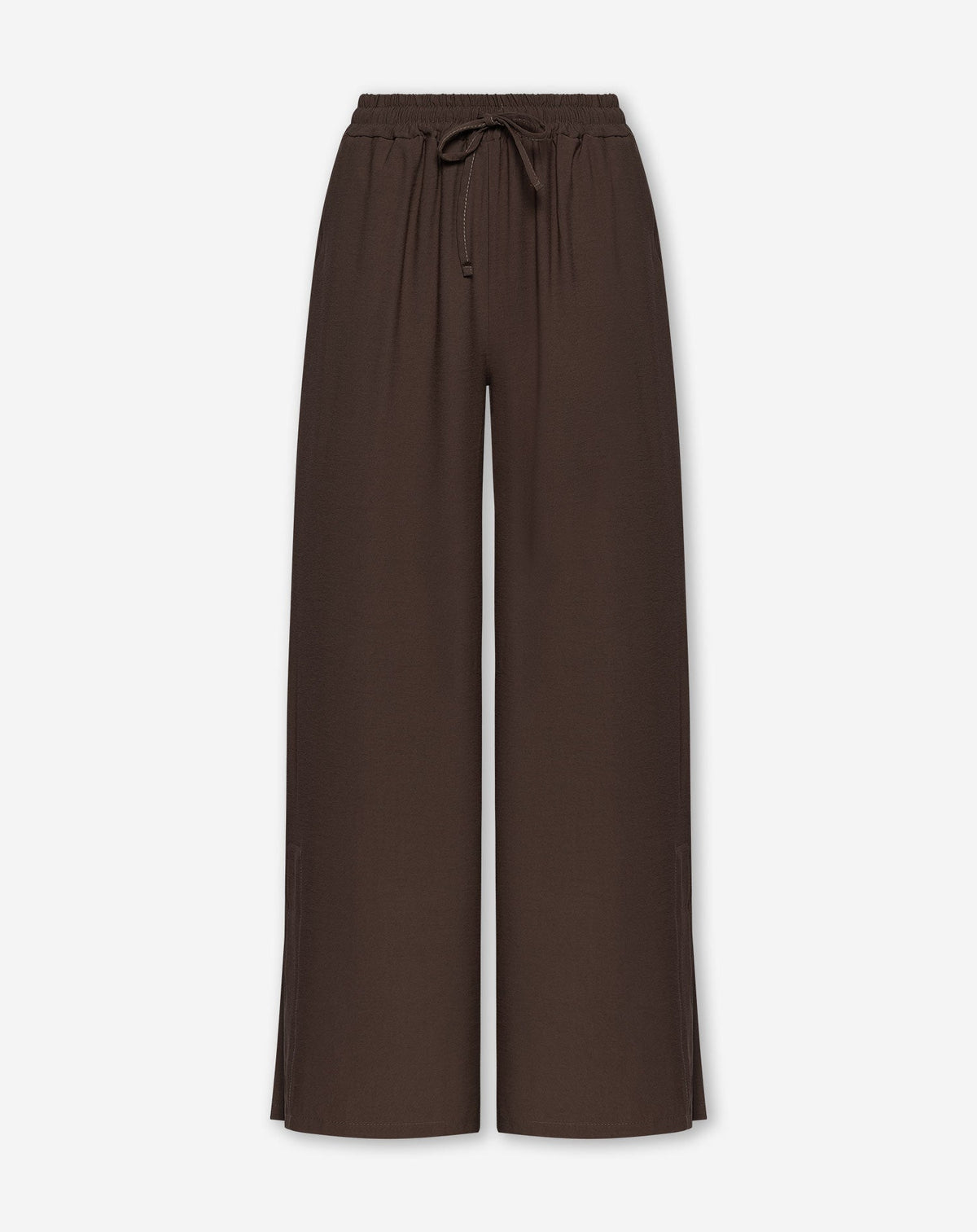DAVINA VISCOSE SLIT PANTS BRUIN