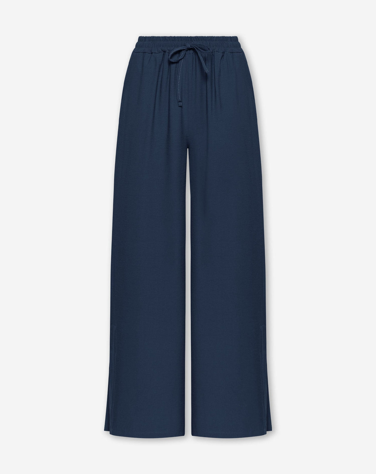 DAVINA VISCOSE SLIT PANTS MARINEBLAUW
