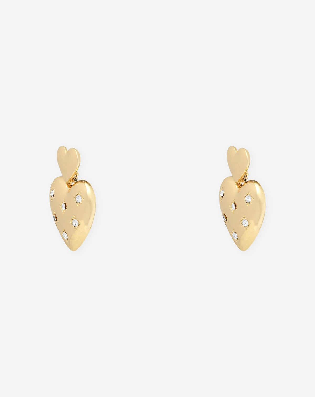 DOUBLE HEART DIAMOND EARRINGS