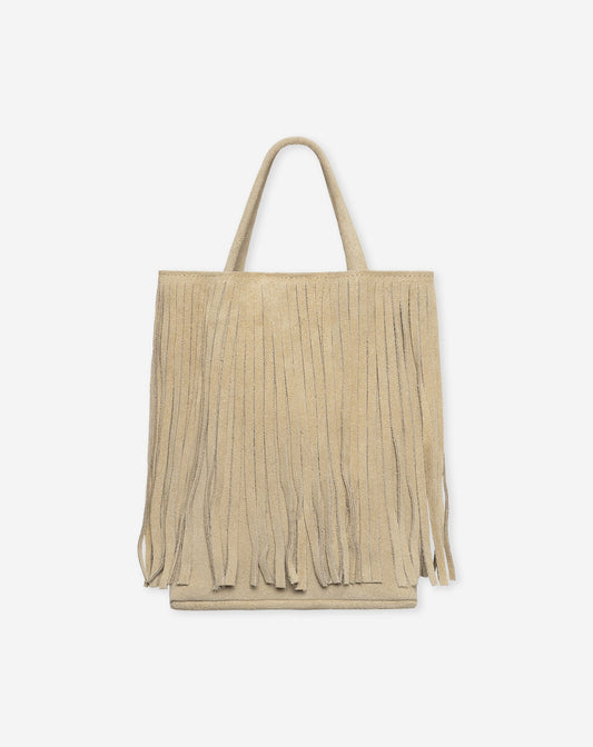 ROMI FRINGE SUEDE BAG BEIGE