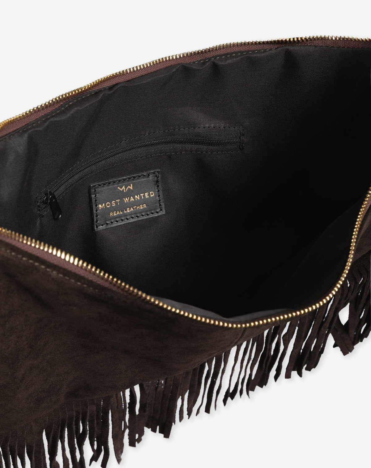 LIVIA FRINGE SUEDE BAG CHOCOLADEBRUIN
