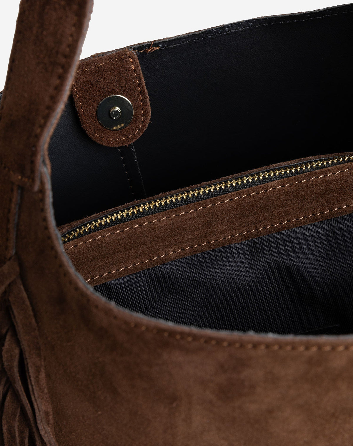 CIARA FRINGE SUEDE BAG BRUIN