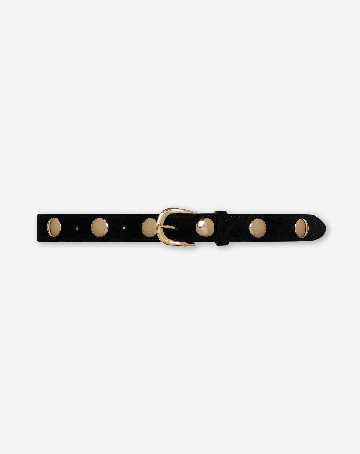 STUDDED SUEDE BELT ZWART