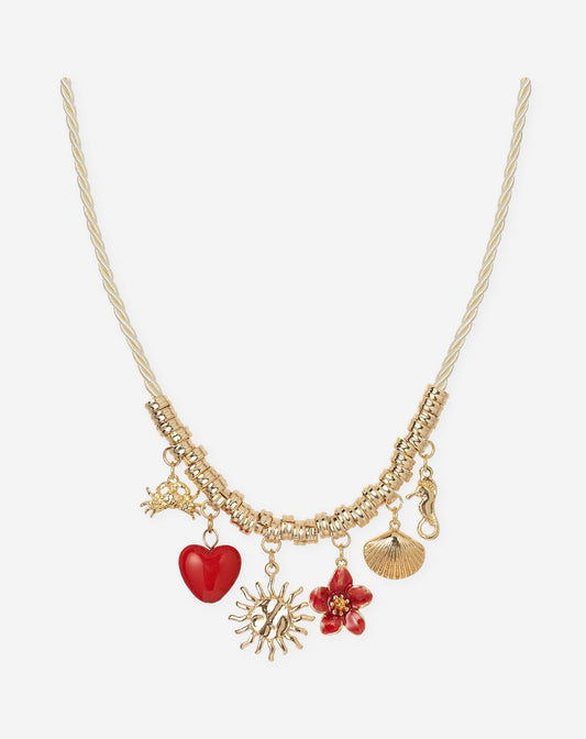 CHARM CORD NECKLACE CRÈME