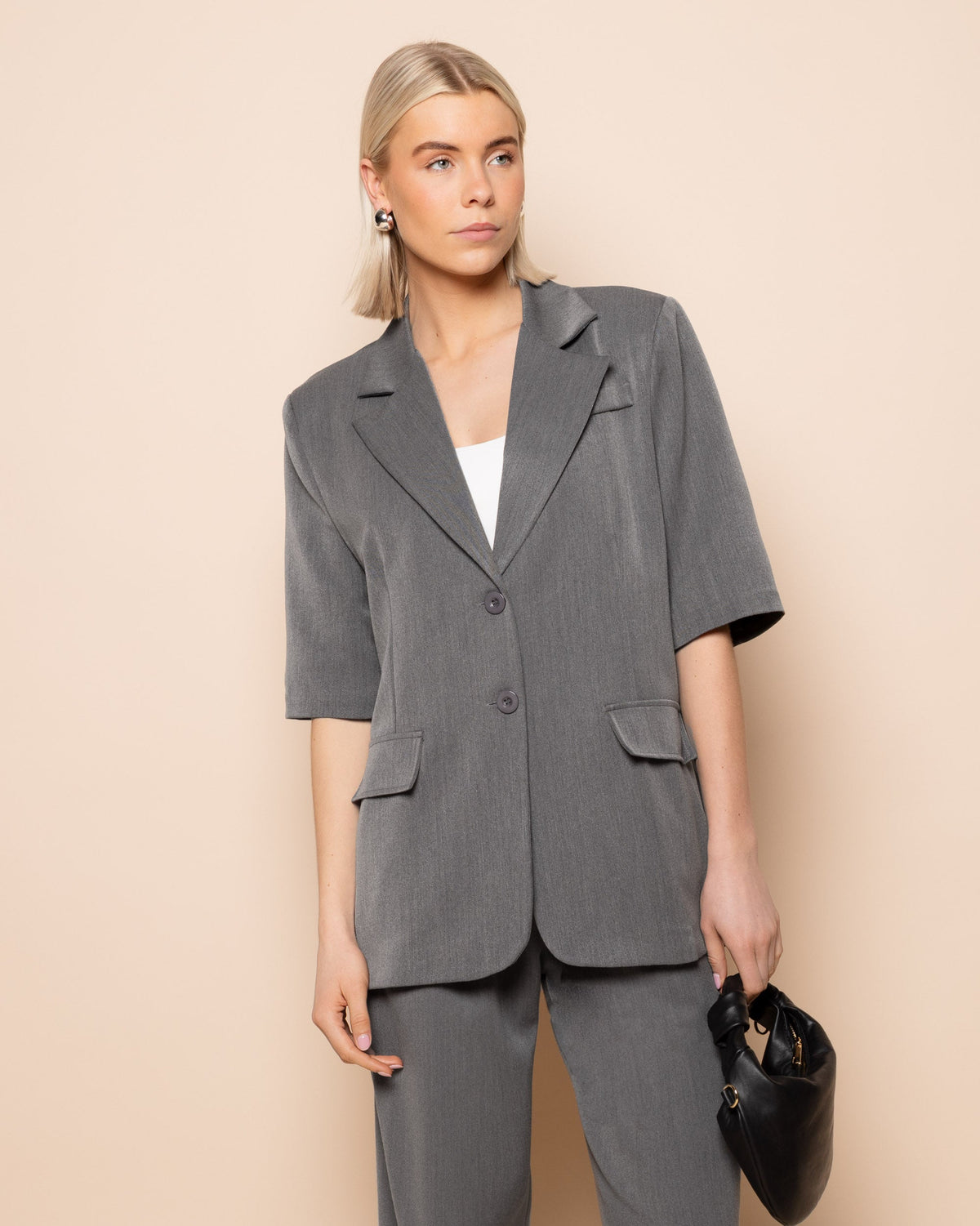 SHORT SLEEVE BLAZER GRIJS