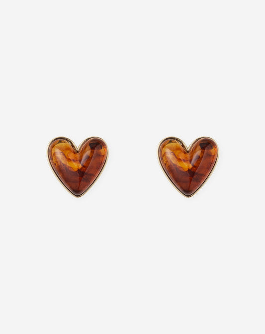 BOLD HEART EARRINGS BRUIN