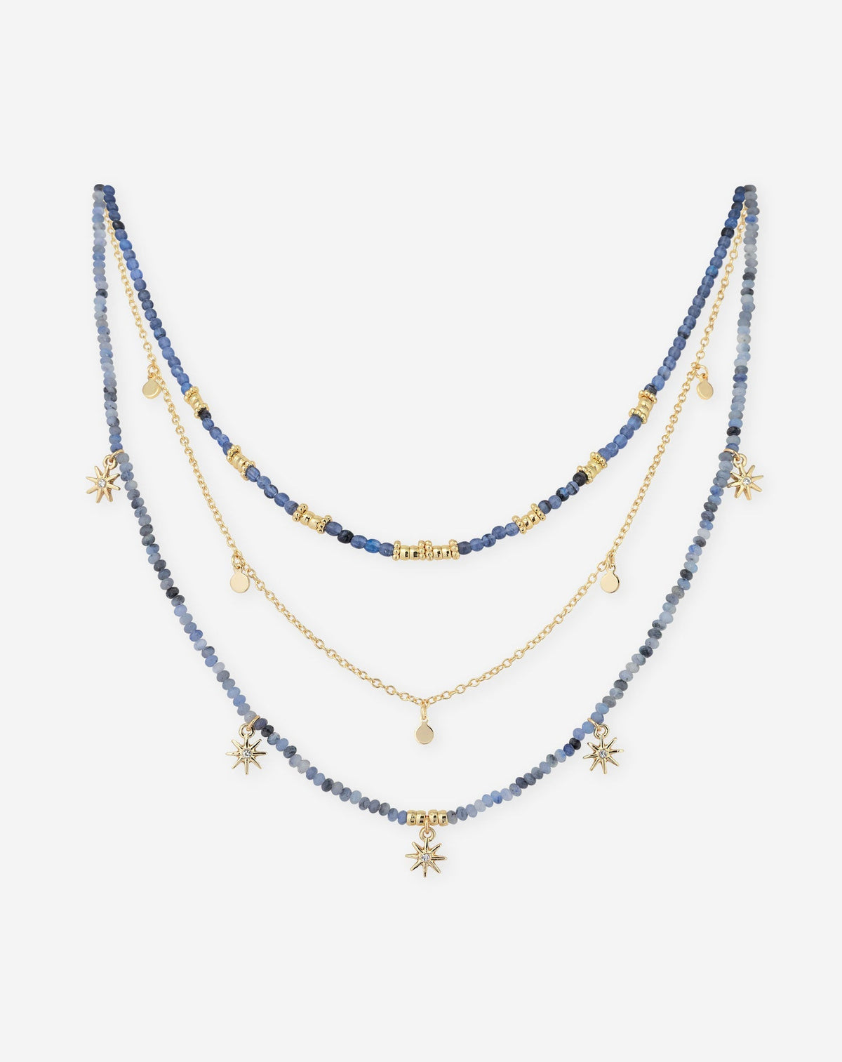 BEADS LAYERED NECKLACE BLAUW