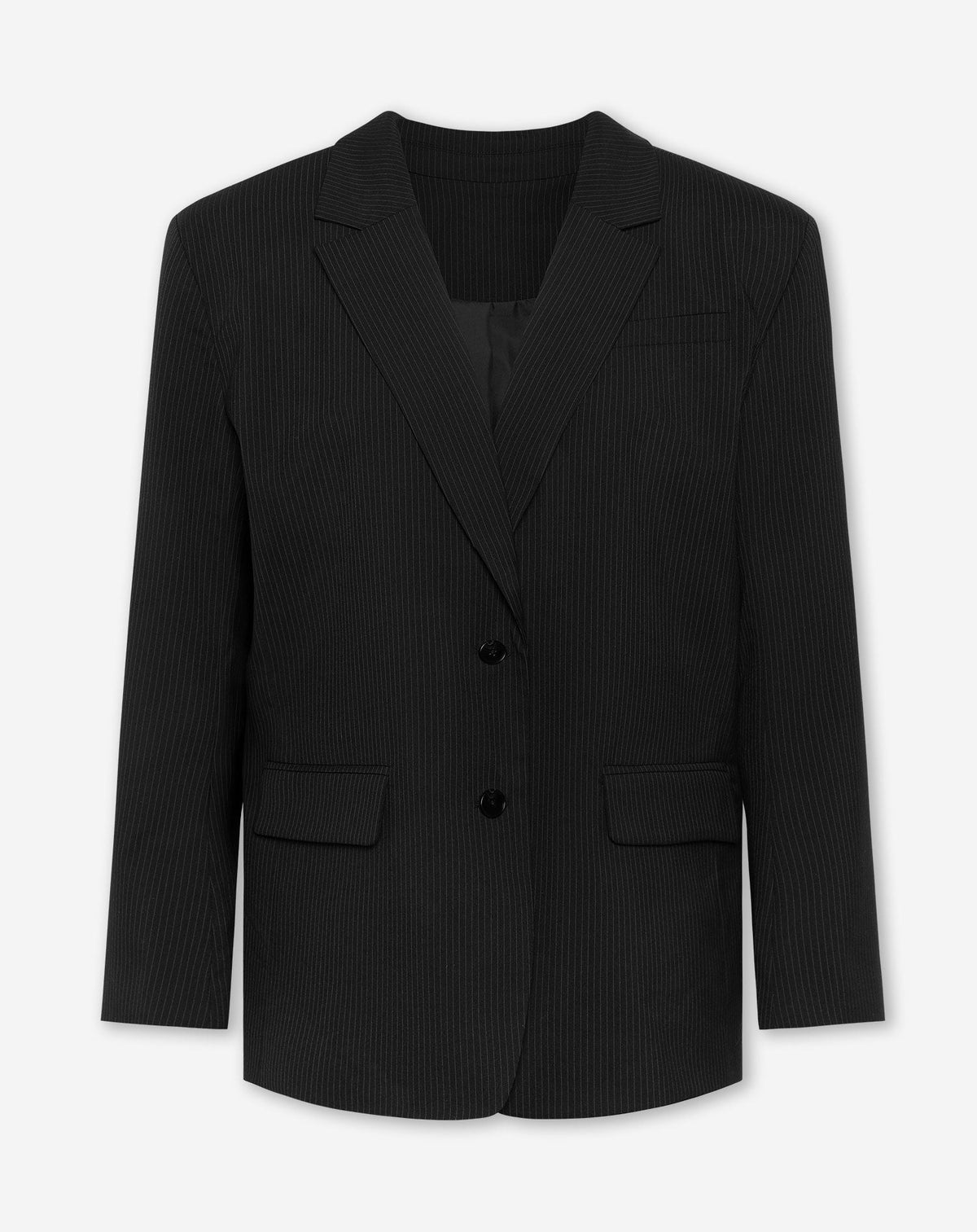 SAAR PINSTRIPE OVERSIZED BLAZER ZWART