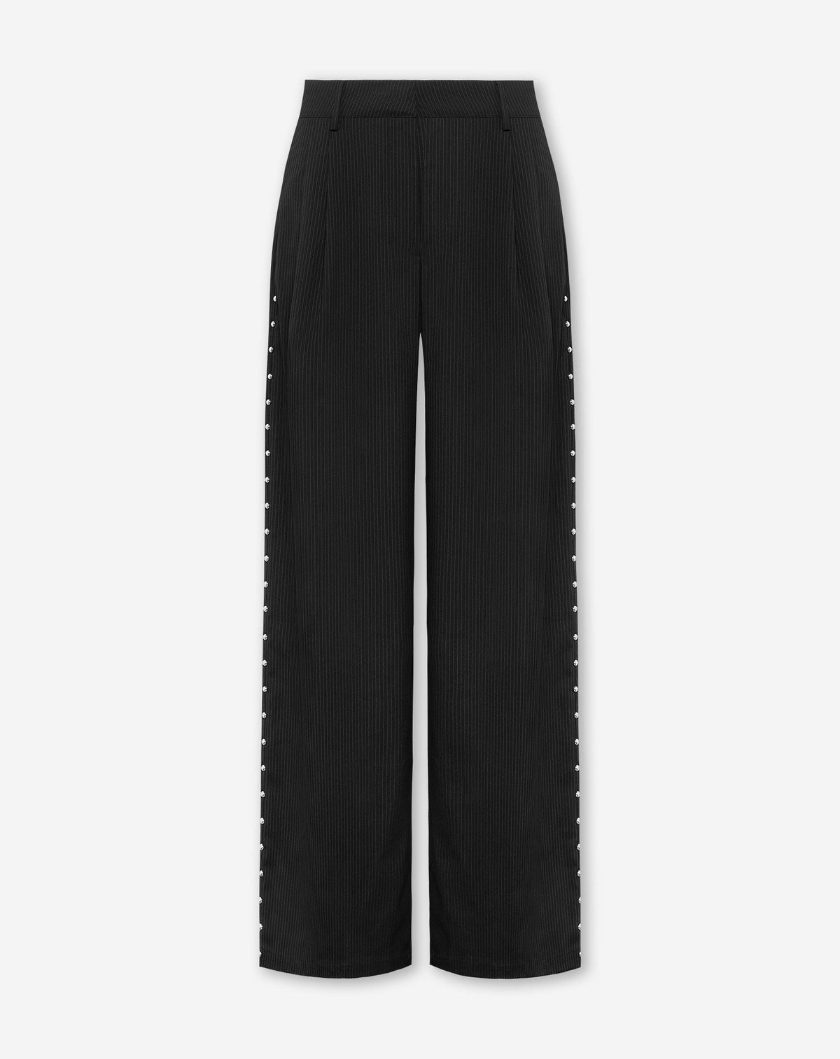 SAAR PINSTRIPE STUD PANTALON PETITE ZWART