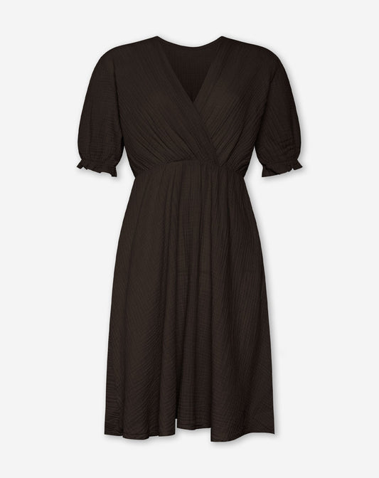 DILA MOUSSELINE DRESS BRUIN