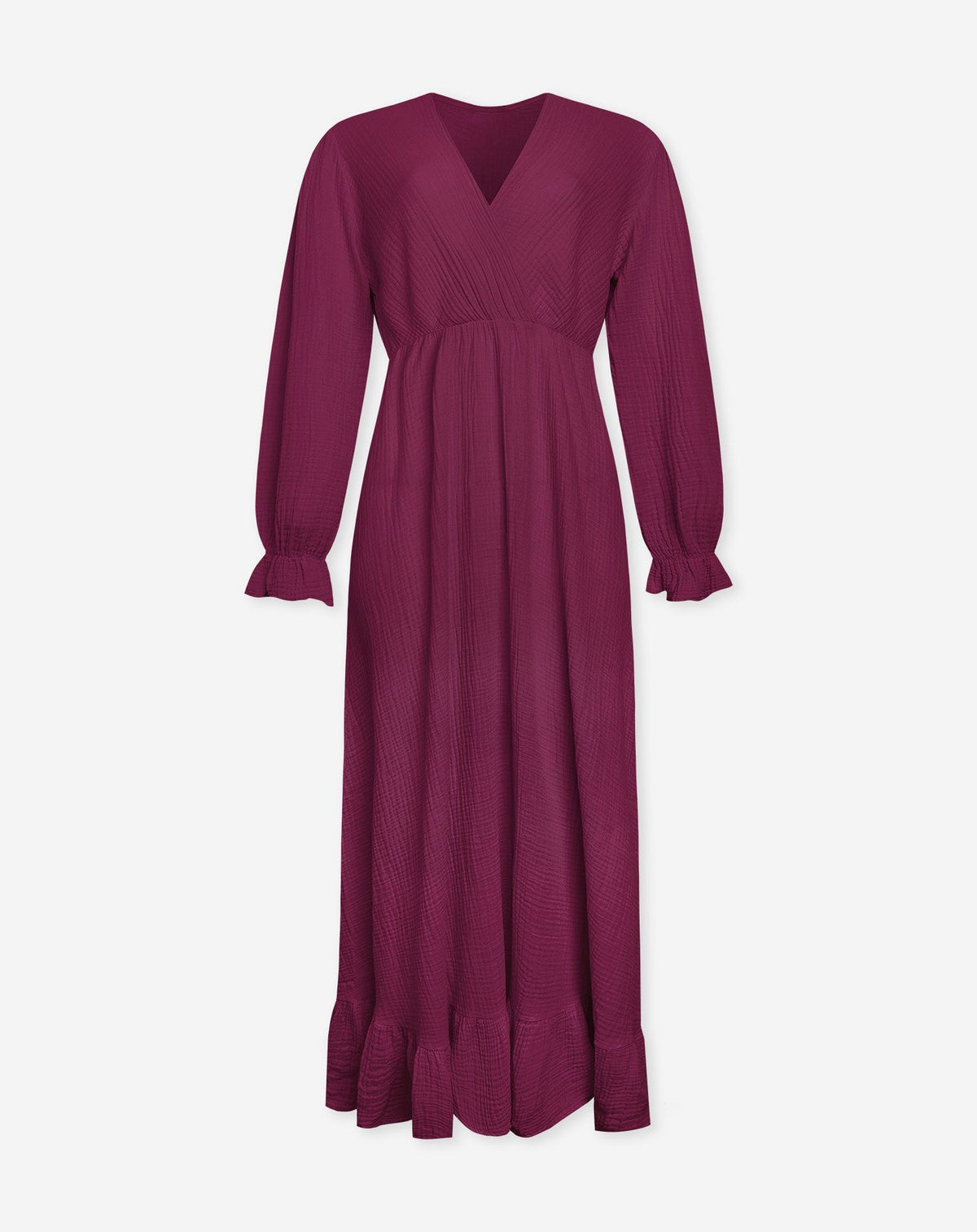 MOUSSELINE MAXI RUFFLE DRESS CHERRY