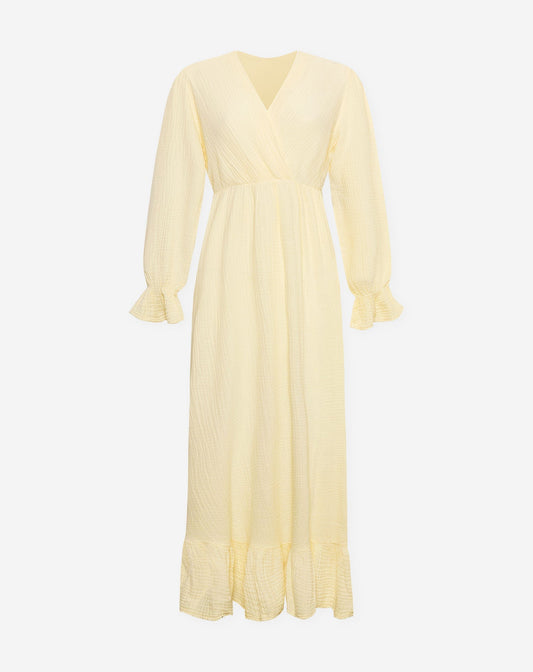 MOUSSELINE MAXI RUFFLE DRESS BOTERGEEL
