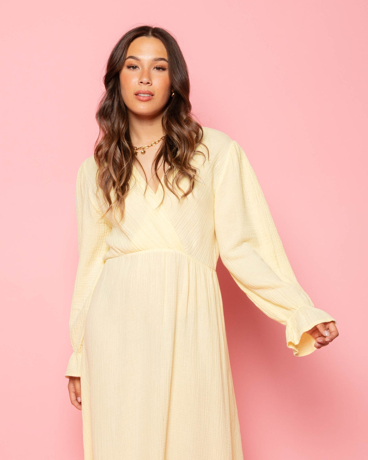 MOUSSELINE MAXI RUFFLE DRESS BOTERGEEL
