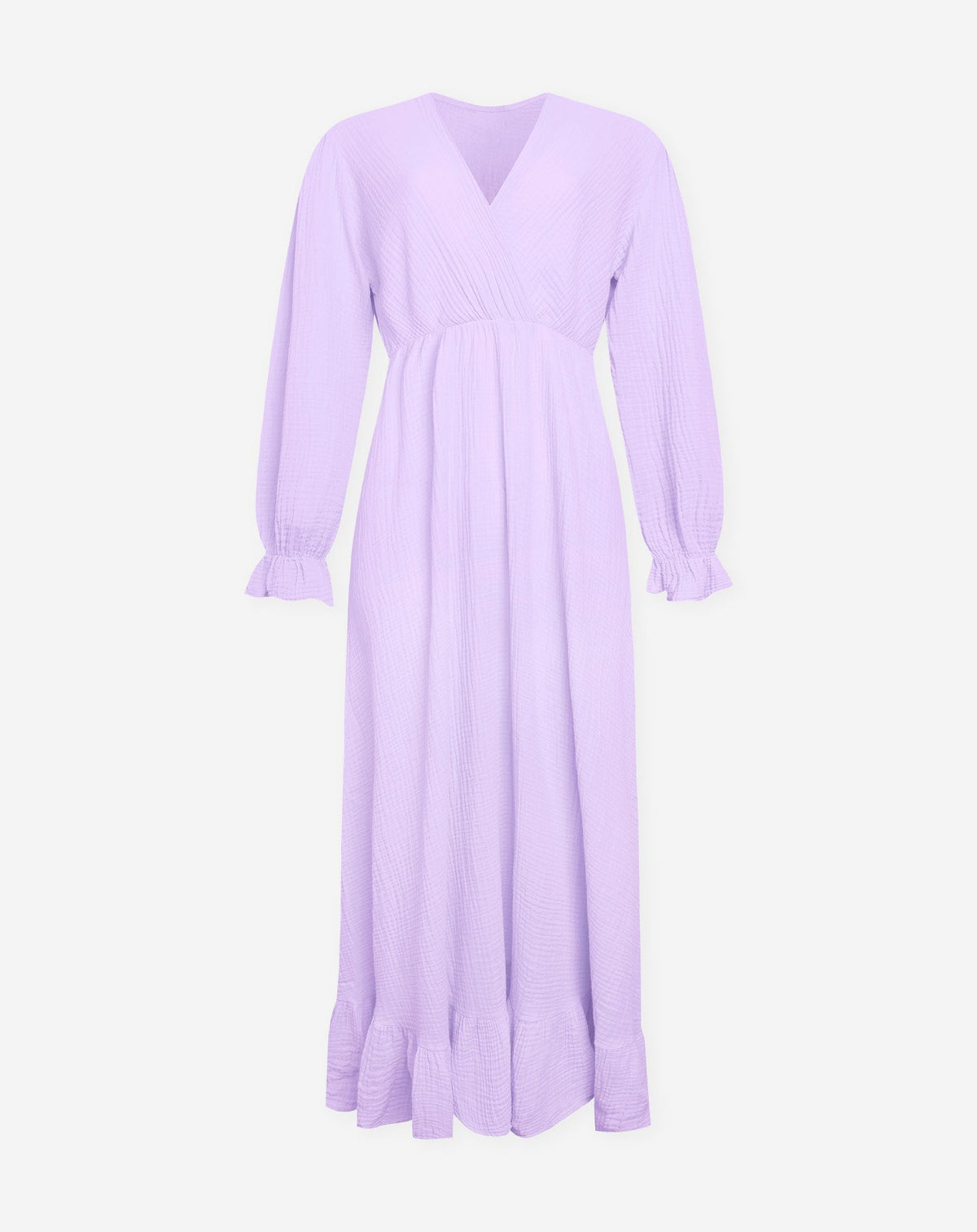 MOUSSELINE MAXI RUFFLE DRESS LILA