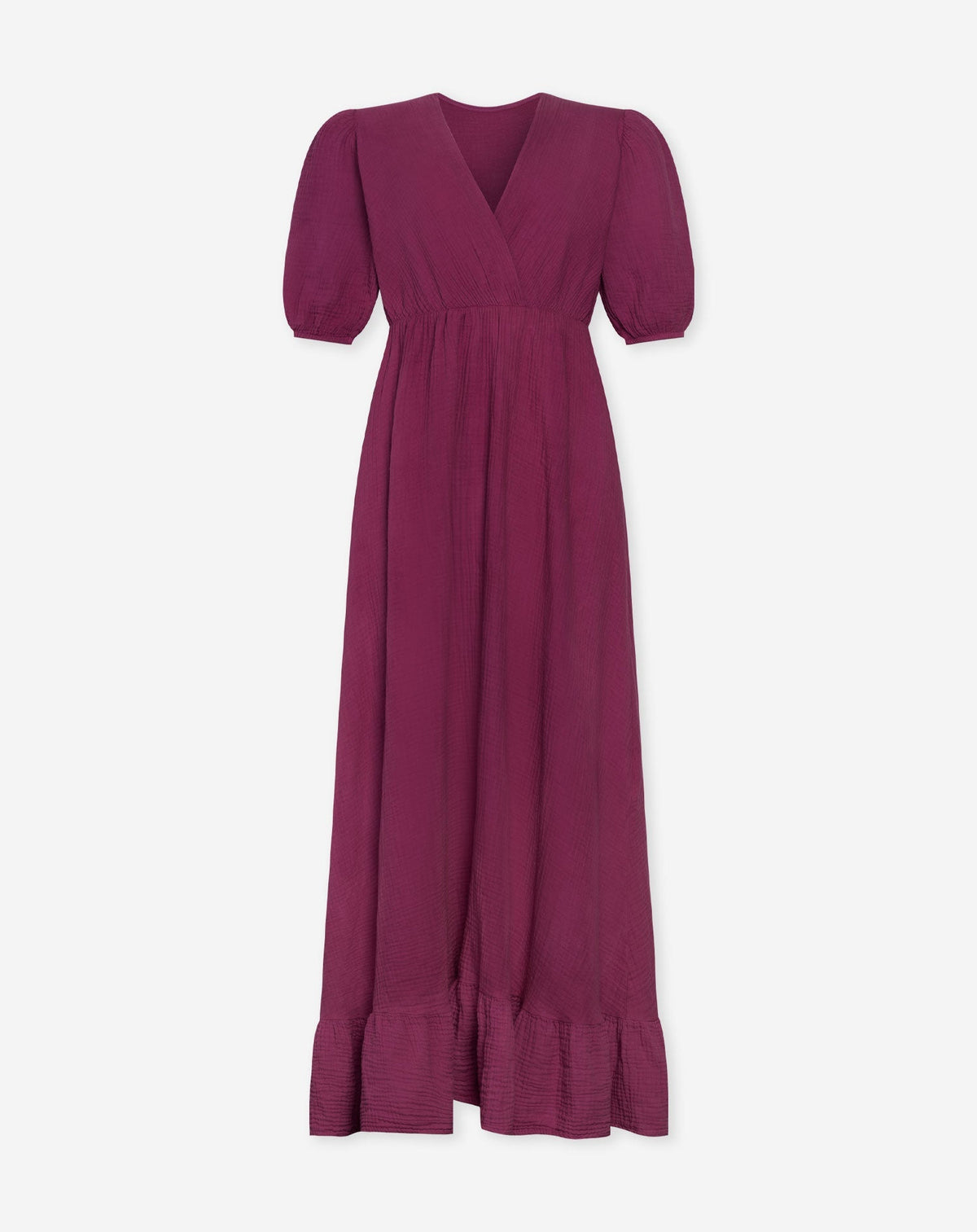 MOUSSELINE MAXI SHORT SLEEVE DRESS CHERRY