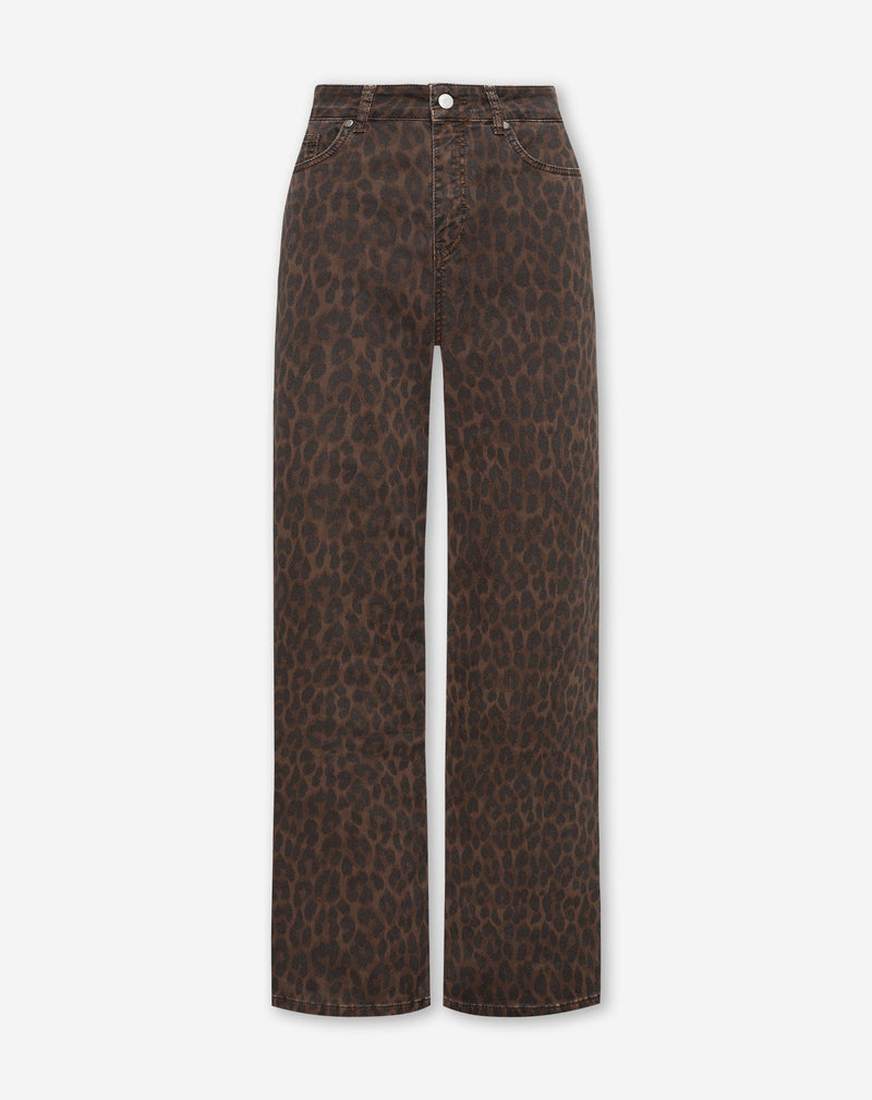 LEOPARD COMFORT WIDE LEG JEANS BRUIN