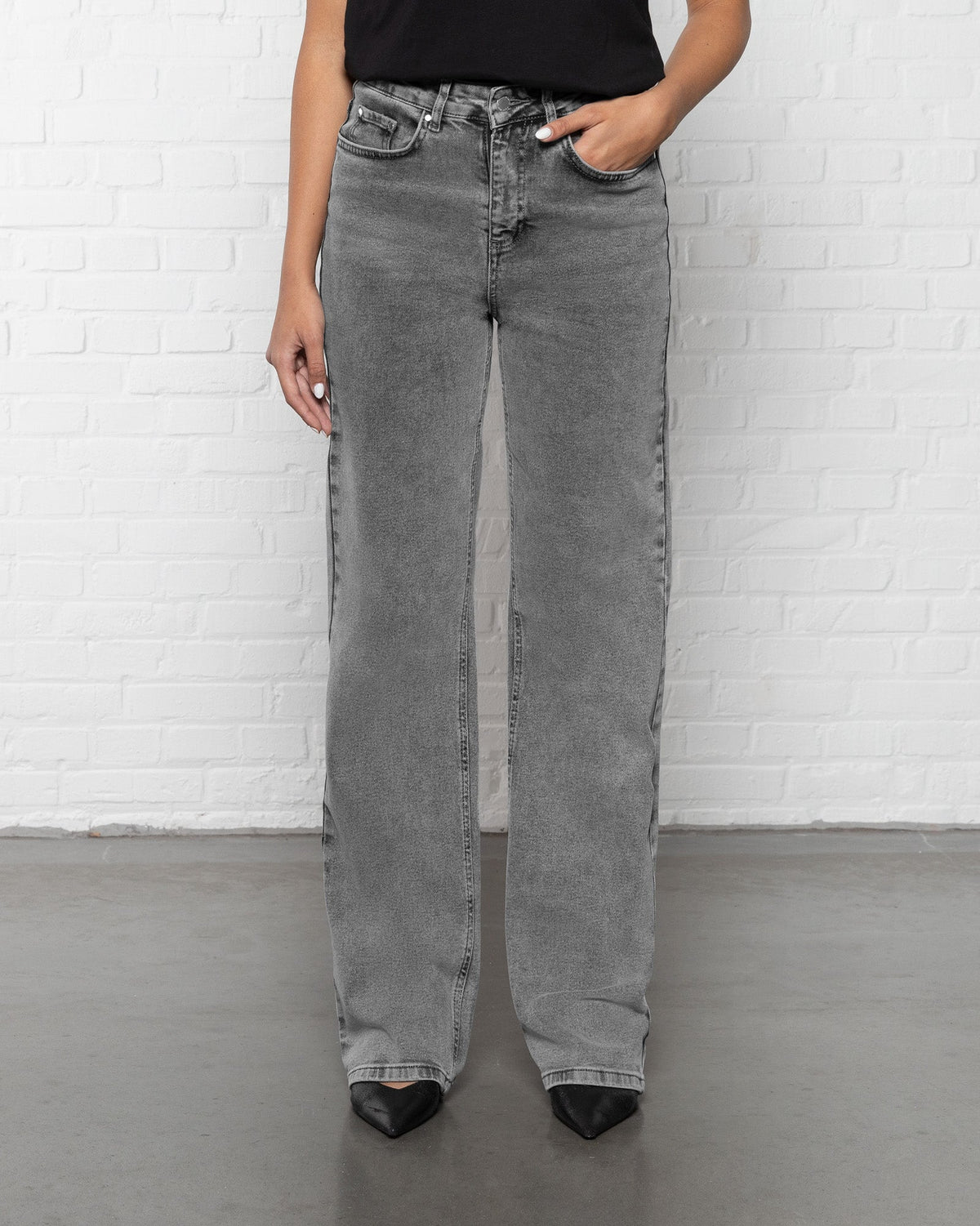 BOOTCUT JEANS LICHTGRIJS