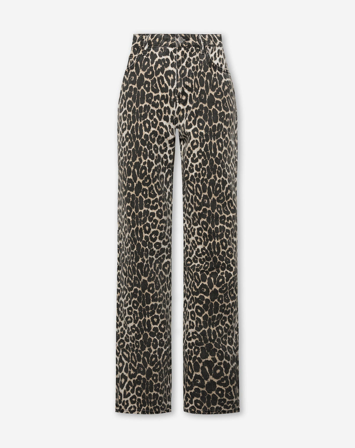 LEOPARD ALLOVER JEANS BEIGE