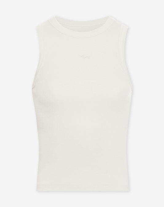 RACERBACK EMBROIDERY TOP CRÈME