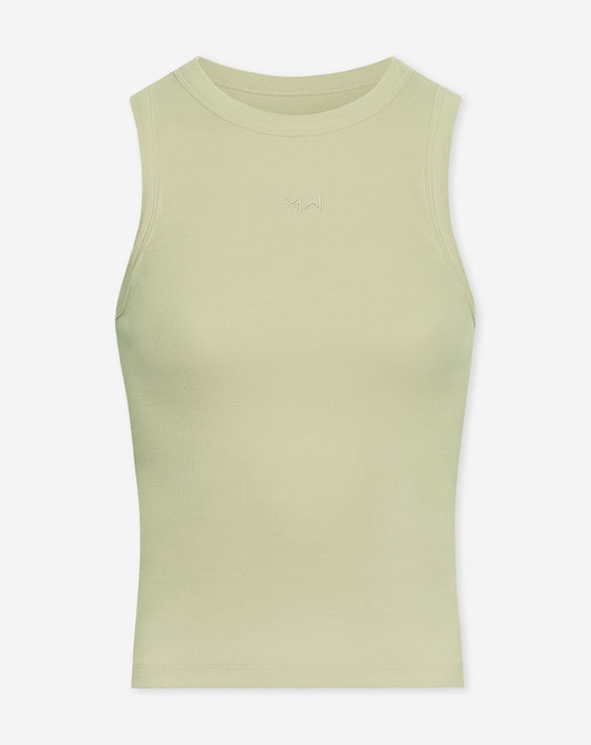 RACERBACK EMBROIDERY TOP PISTACHE