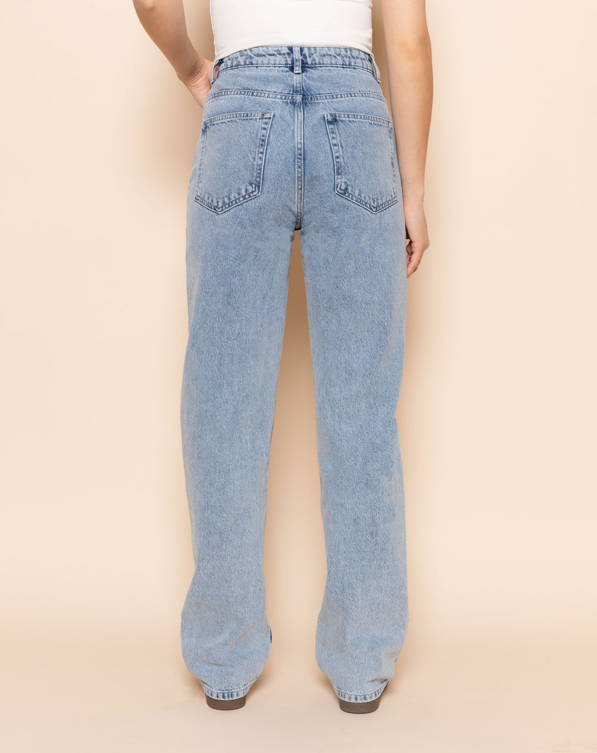 DENIM STRAIGHT LEG JEANS BLAUW