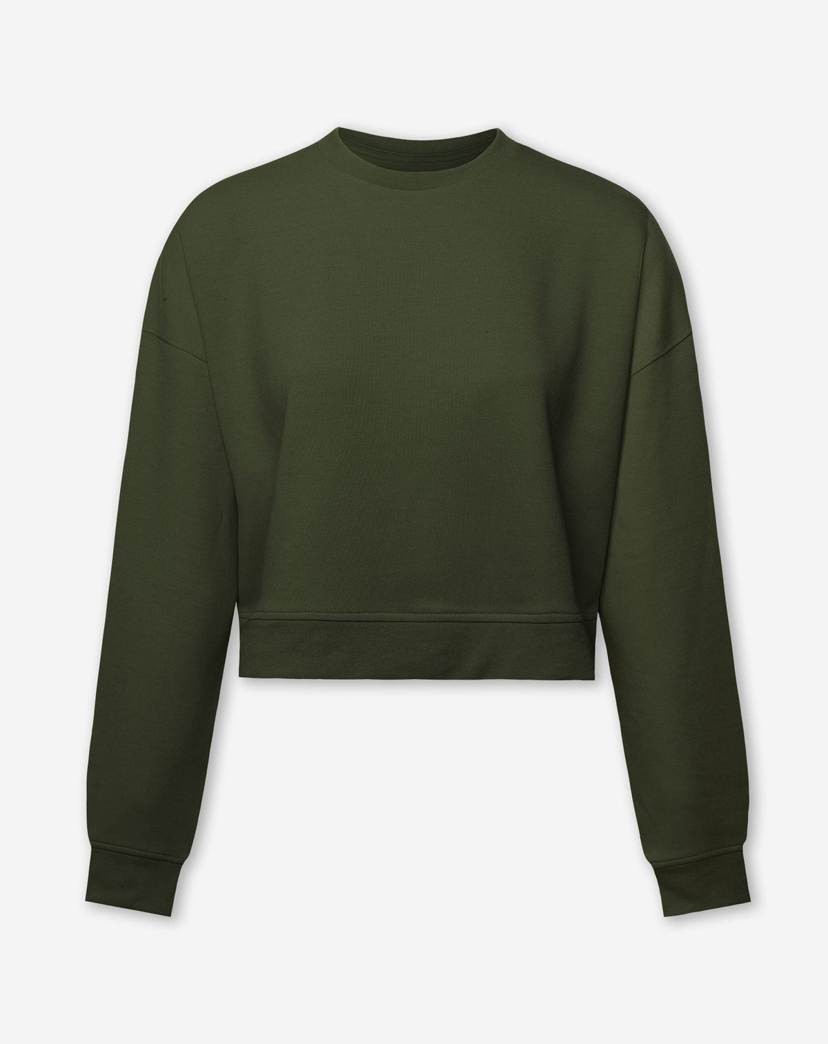 SCUBA CROPPED SWEATER LEGERGROEN