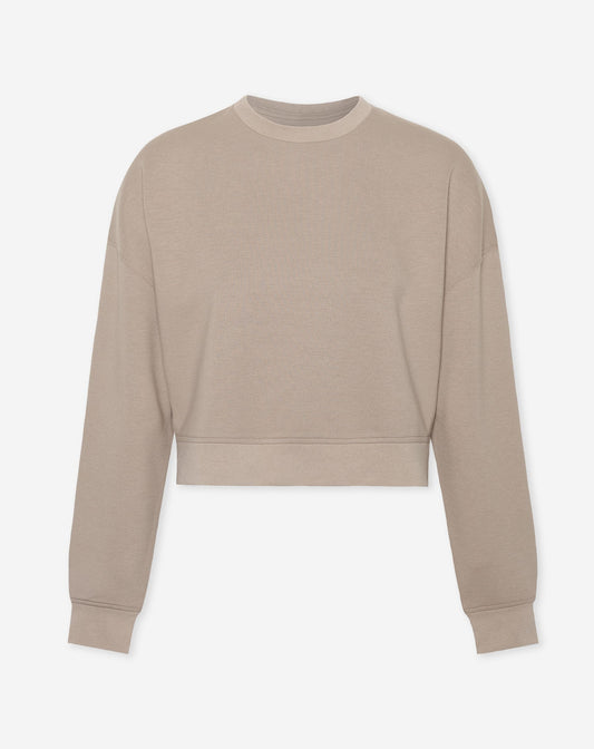 SCUBA CROPPED SWEATER BEIGE