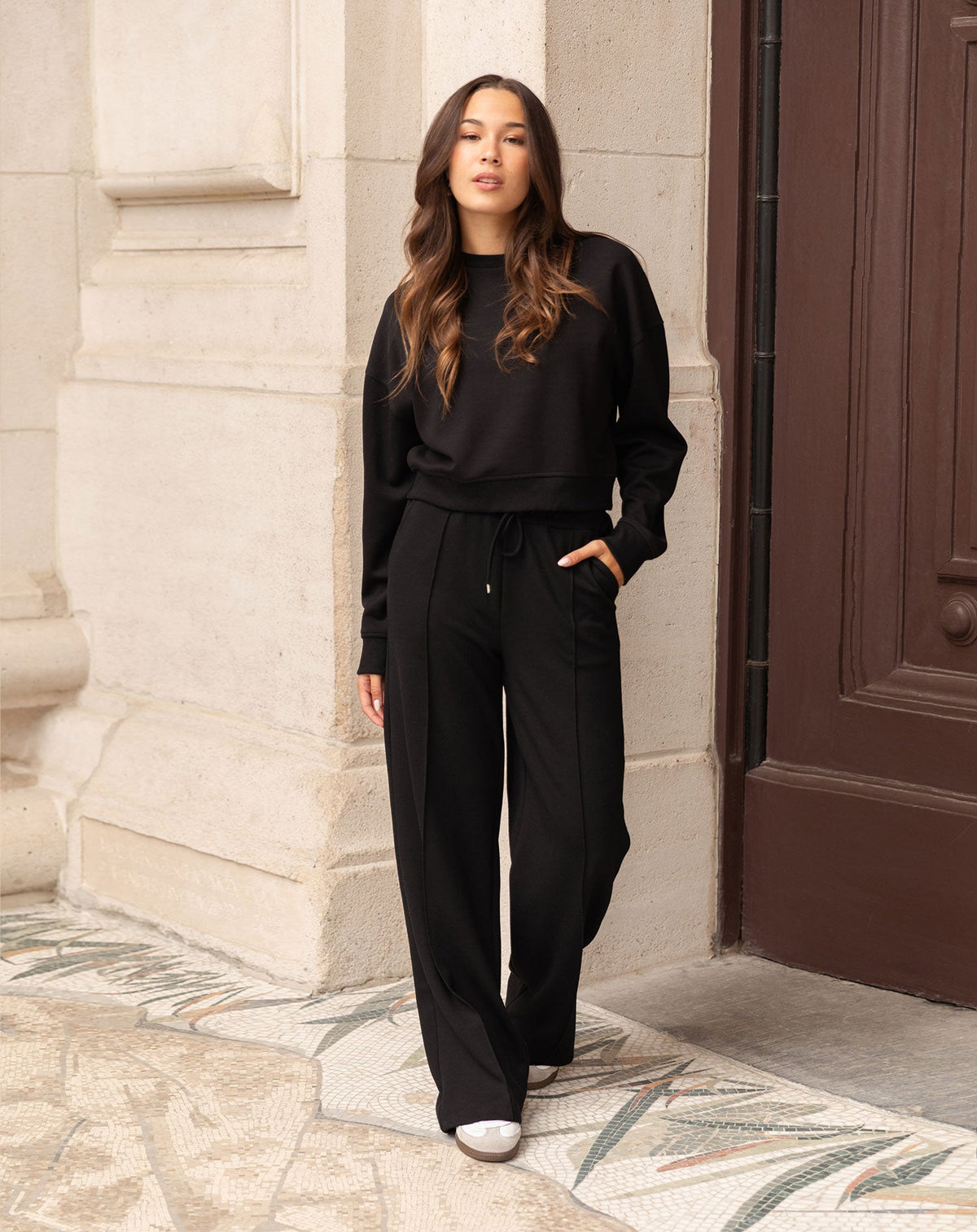 SCUBA PINTUCK PANTS ZWART