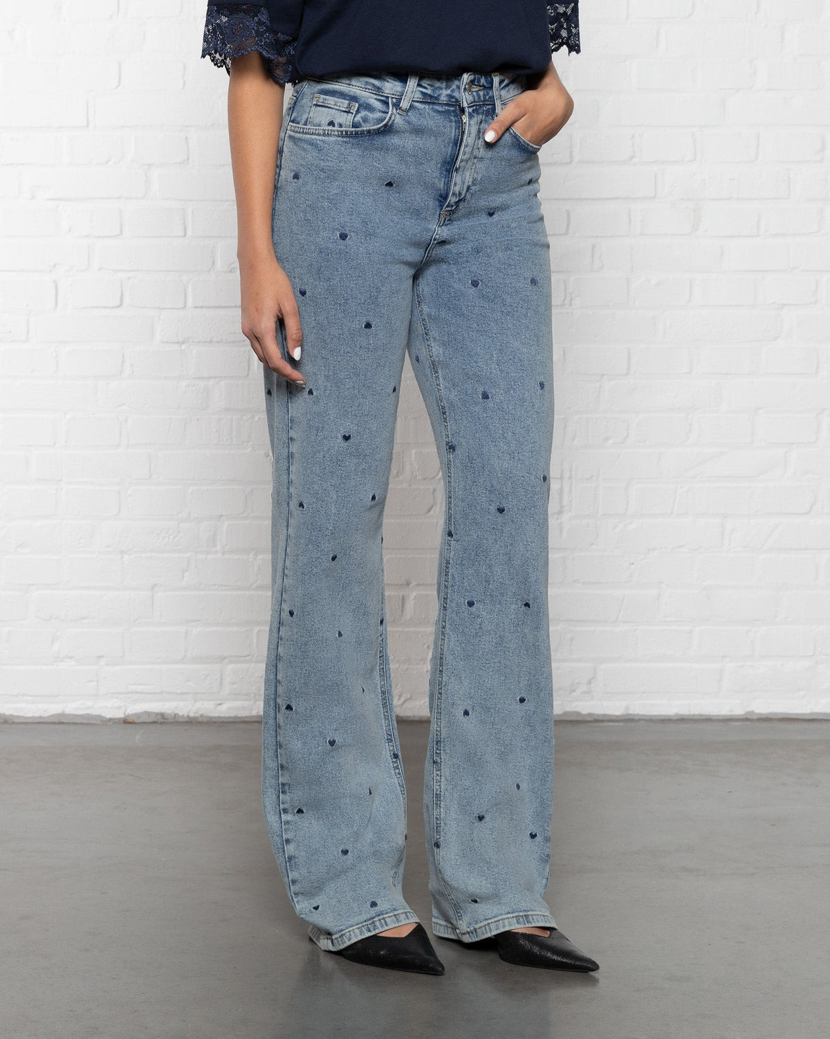 HEART BOOTCUT JEANS MARINEBLAUW