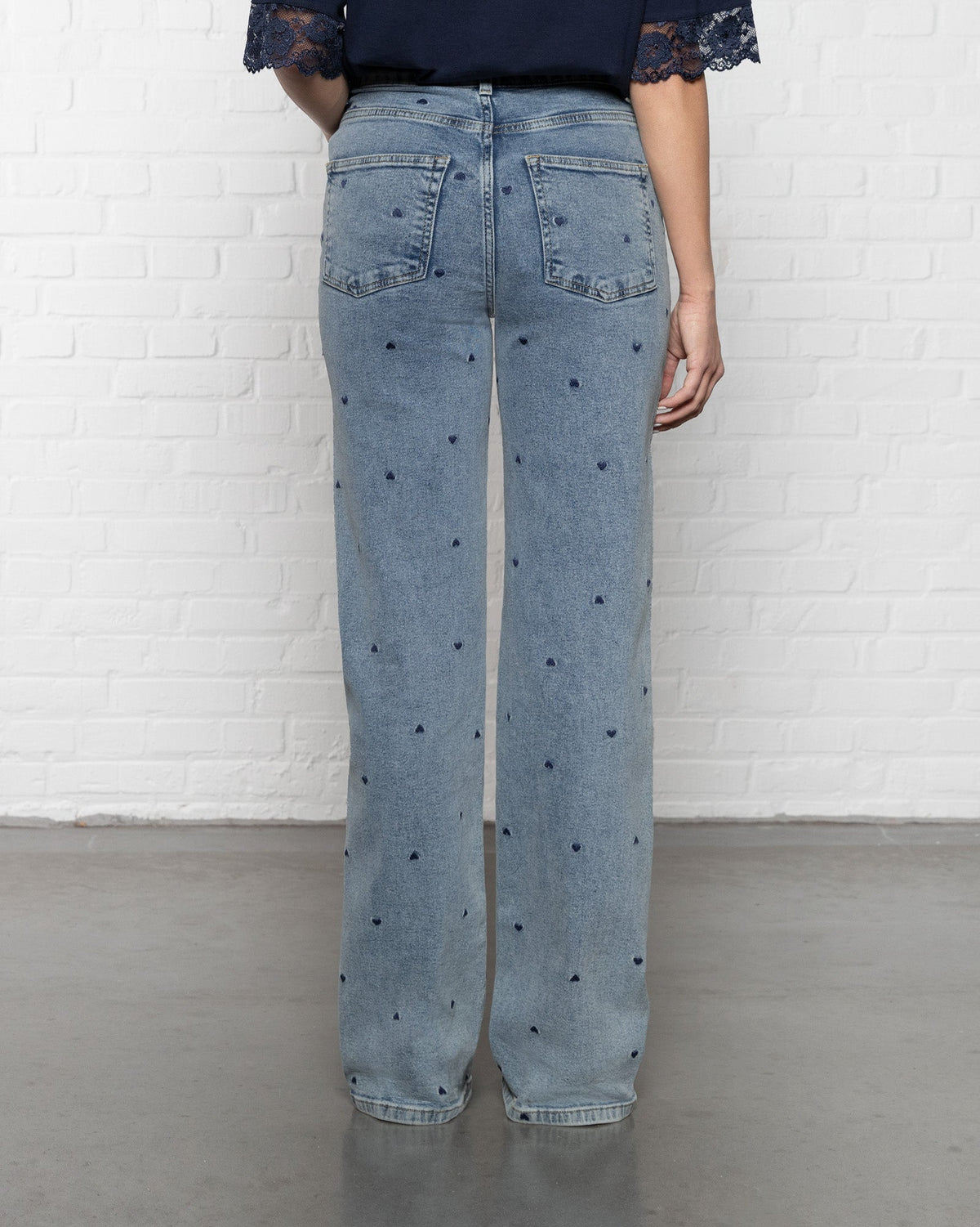 HEART BOOTCUT JEANS MARINEBLAUW