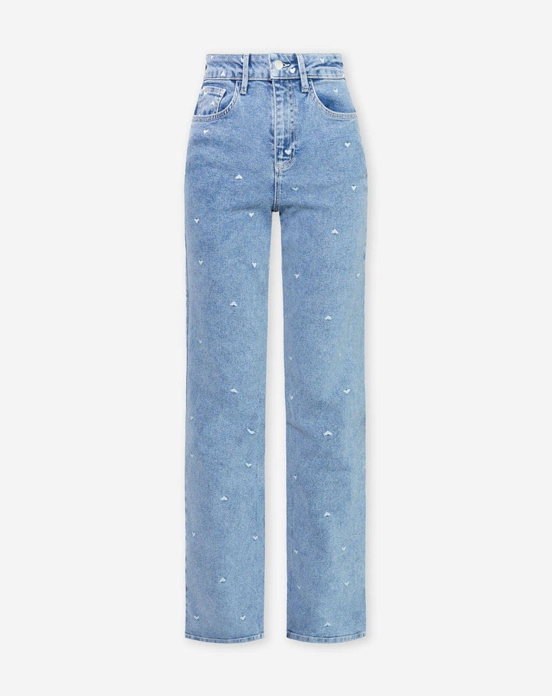HEART BOOTCUT JEANS BLAUW
