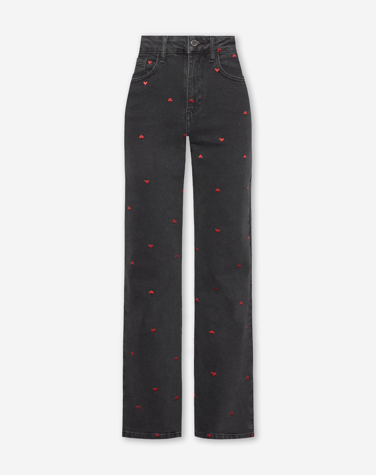 HEART BOOTCUT JEANS DONKERGRIJS