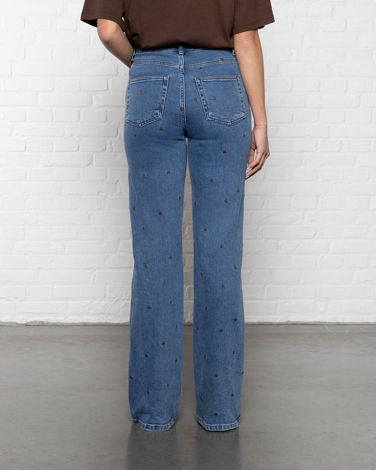 HEART BOOTCUT JEANS MID BLAUW BRUIN
