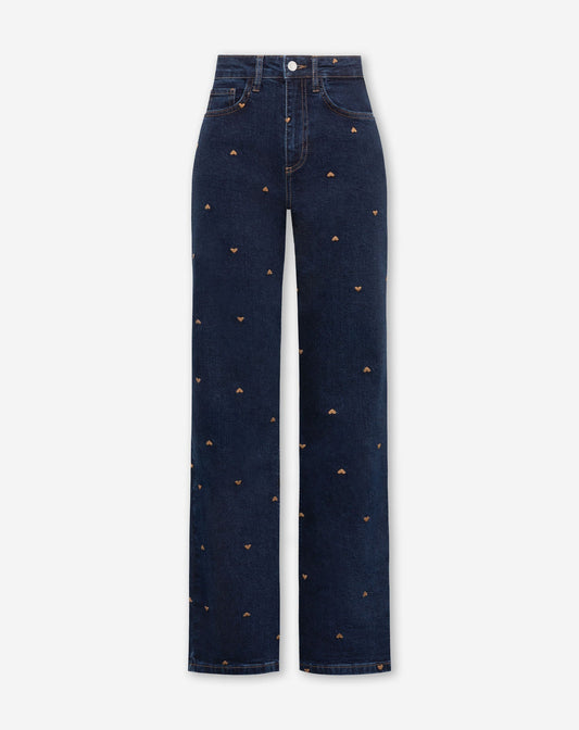 HEART BOOTCUT JEANS DONKERBLAUW