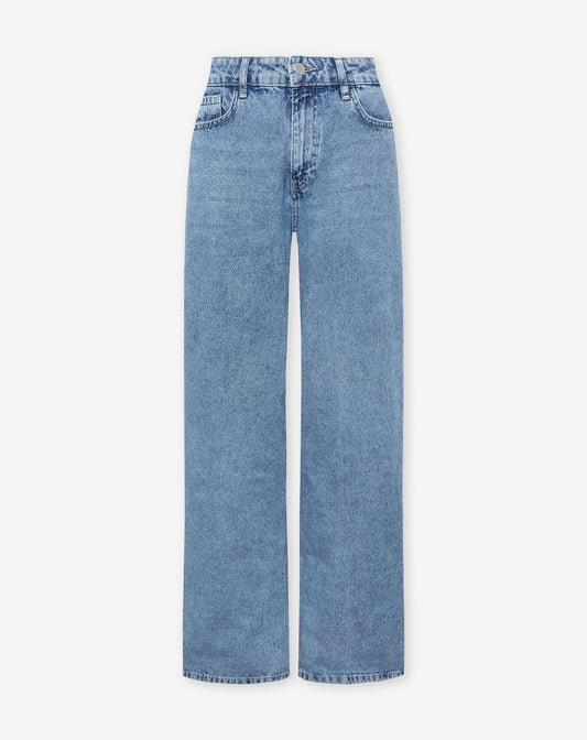WIDE LEG JEANS MID BLAUW