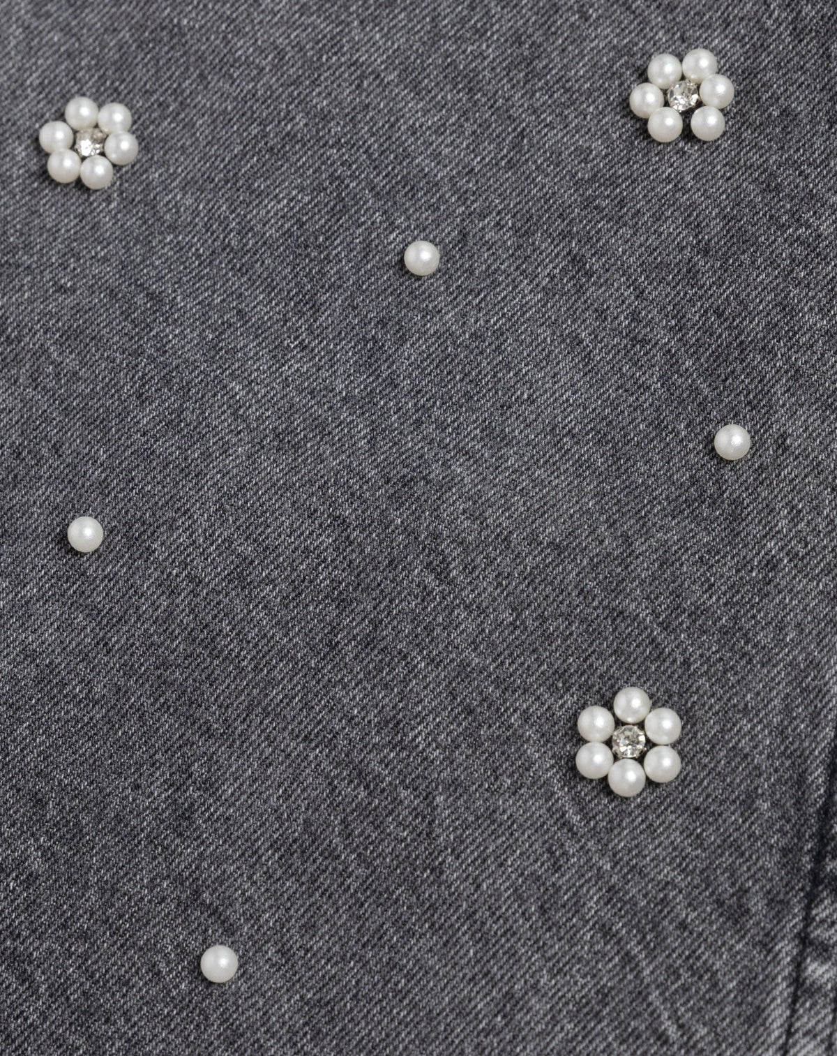 FLOWER PEARL JEANS GRIJS