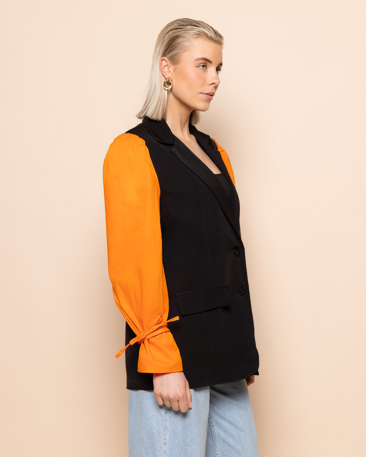 ELIN POPLIN SLEEVE BLAZER ORANJE