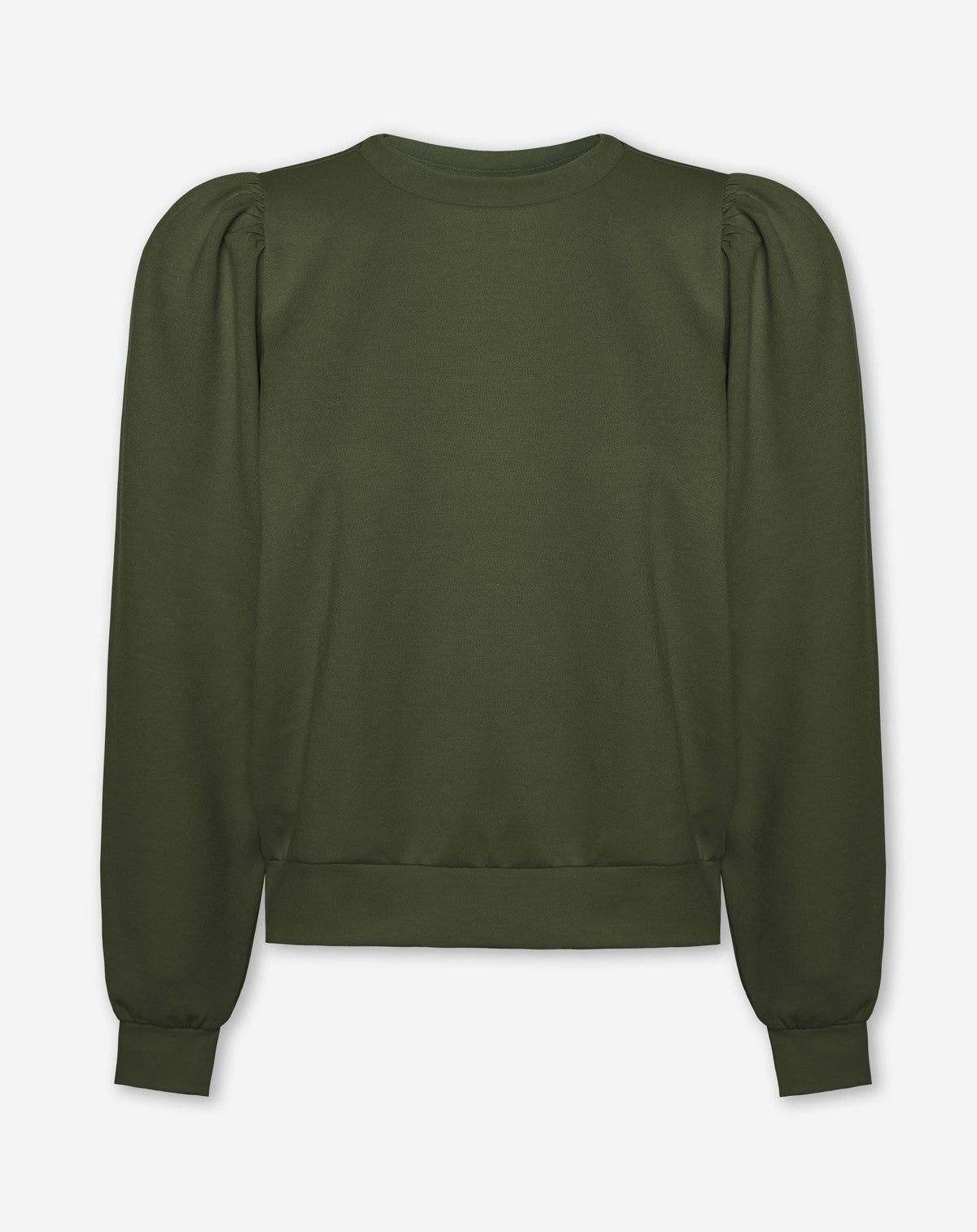 SCUBA PUFF SLEEVE SWEATER LEGERGROEN