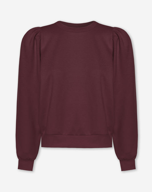 SCUBA PUFF SLEEVE SWEATER WIJNROOD